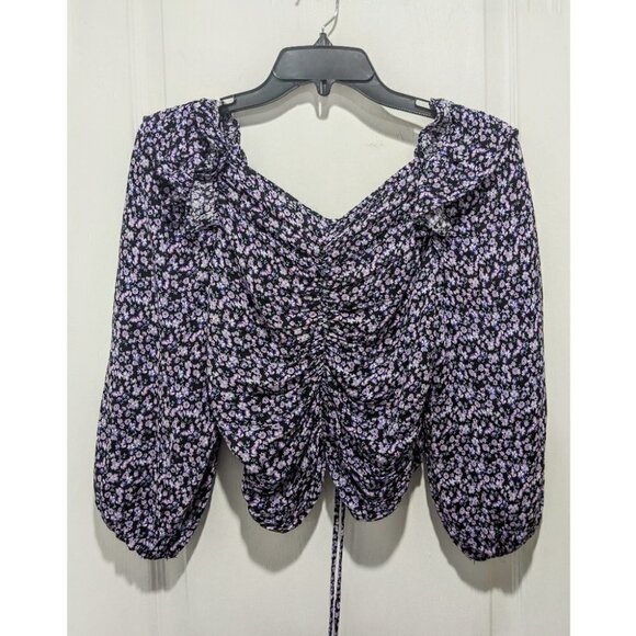 Zara | Ruched floral print crop top - Picture 3 of 9